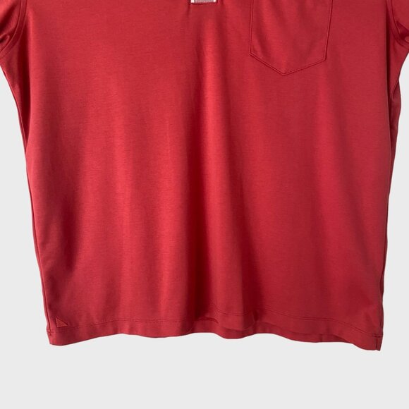 UNTUCKit Connor Single Pocket Golf Polo Shirt Men's Size Large Red Short-Sleeve - Picture 6 of 11